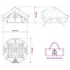 Tipi Tent Brown Grey 700 x 700 x 395 cm Polyester and Steel