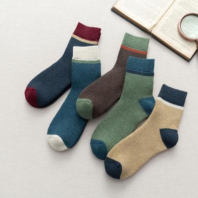 Neue 5 Pairs Hohe Qualität männer Wolle Socken Verdickt Herbst Winter Warme Atmungsaktive Business Terry Männlich Lange Socken