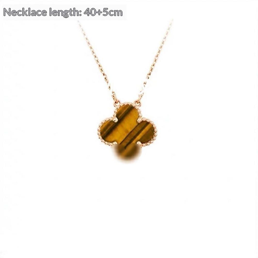 Four-leaf Clover Necklace for Women Natural White Mother-of-pearl Carnelian Sweater Chain