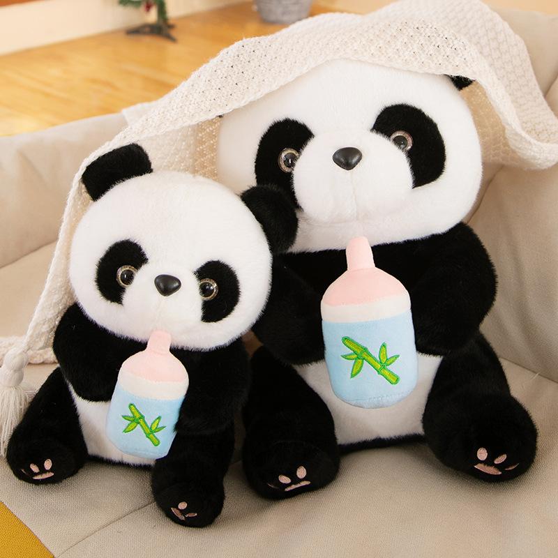 Flasche Panda Puppe Baby Beruhigungskissen Greifautomat Puppe Panda Haus Souvenir Kindergeschenk Ornament