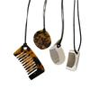Niche Leopard Print Acetic Acid Comb Pendant Black Rope Necklace Women'S Unique Design Sense Versatile Neck Chain Sweater Chain