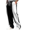 Men's Casual Quick-Dry Jogging Pants - Color Block, Loose Fit, Breathable Fabric with Drawstring Waist