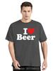 Funny I Love Beer Red Heart Men's Clothing Fashion Casual Oversized T-shirt Drinking Fitness T Shirt Funny Print Cotton Tshirt