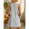Summer Spring Elegant Shirt Dress Women Vintage Pocket Sleeveless Striped Mini Dresses Elegant Casual Vestidos Casual Dress