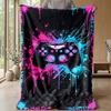 Gaming Controller Graffiti Theme blanket Lightweight Warm Flannel Blanket Decorative Throw Blanket for Home Decoration