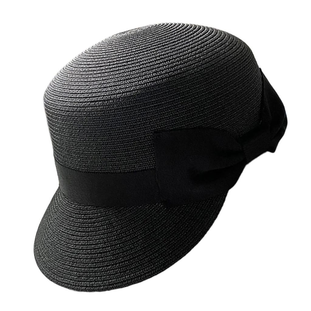 Handgefertigter Strohhut Eleganter geflochtener Gürtel Verzierter Sonnenhut für Frauen Party Britischer Strandhut Stroh Damen Strickstrohhut