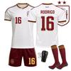 Rodri Spanien Auswärts Weiß Fußballtrikot Set Saison 24/25 Fan Edition