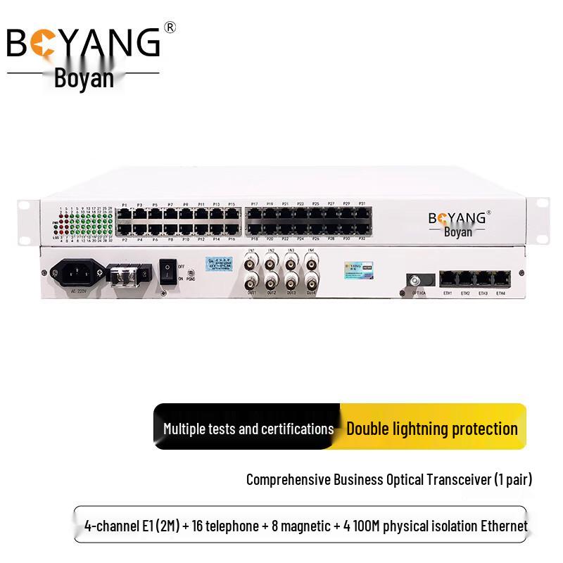 BOYANG Integrated Business Optical Transceiver (4E1/16Phone/8Magnet/4Eth)