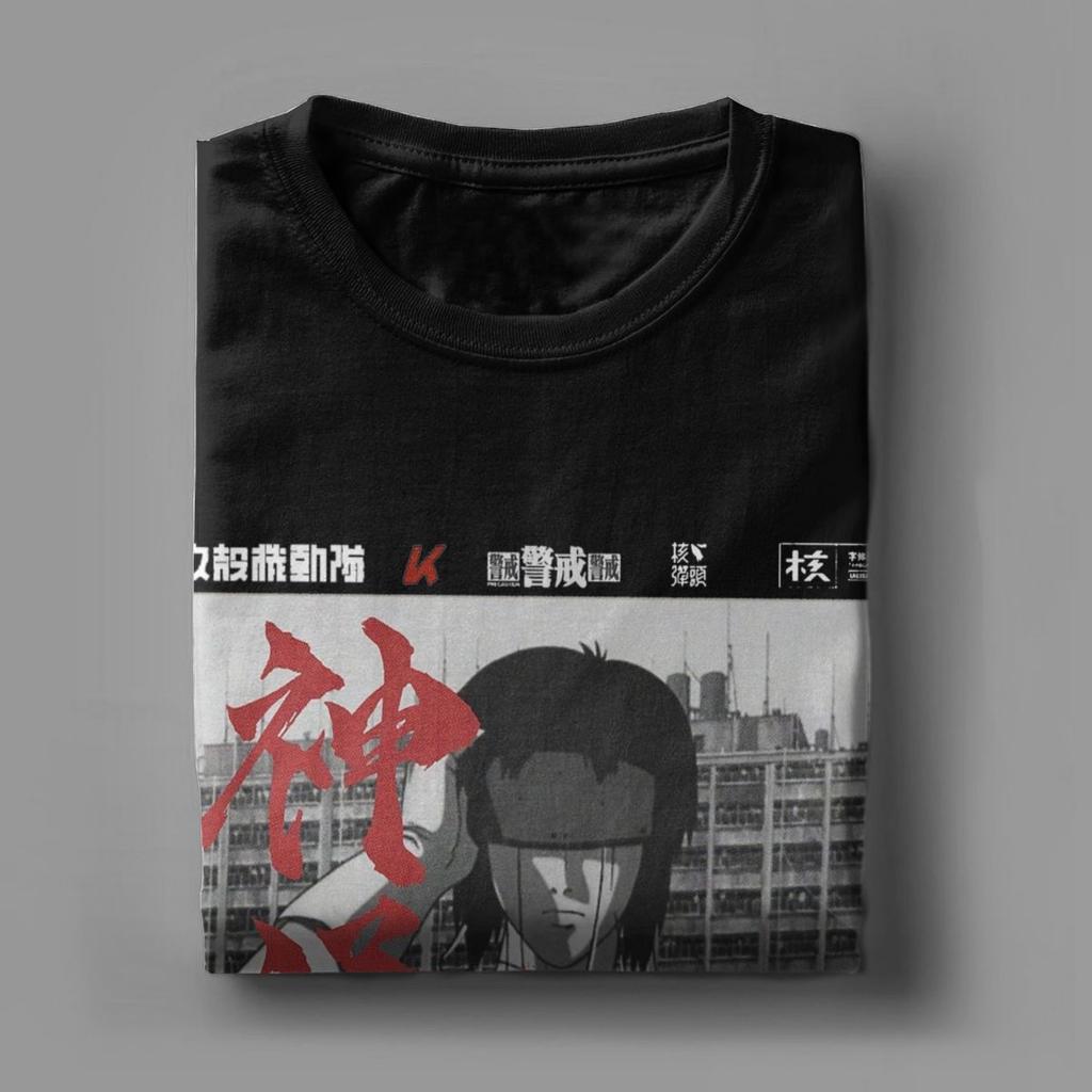 Men Motoko Kusanagi Ghost In The Shell T Shirt Anime Pure Cotton Tops Novelty Short Sleeve O Neck Tees Original T-Shirts