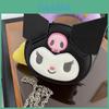 Porta-moedas Infantil Desenho Kuromi com Bordado e Design Luminoso Para Escola Uso Diário