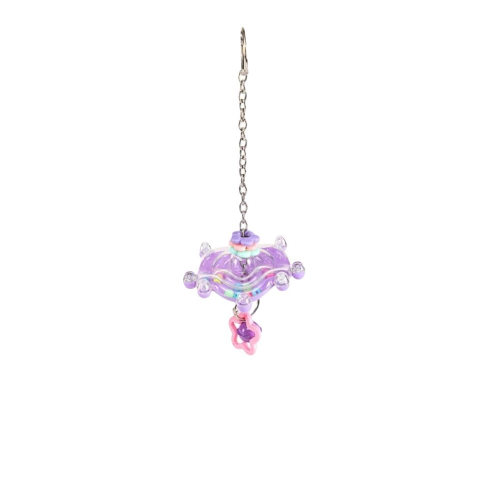 

Rotating Hanging Foraging Ball Plastic Detachable Parrots Chew Swing with Bell Bite Resistant Bird Cage Toy Pet Entertainment фиолетовый