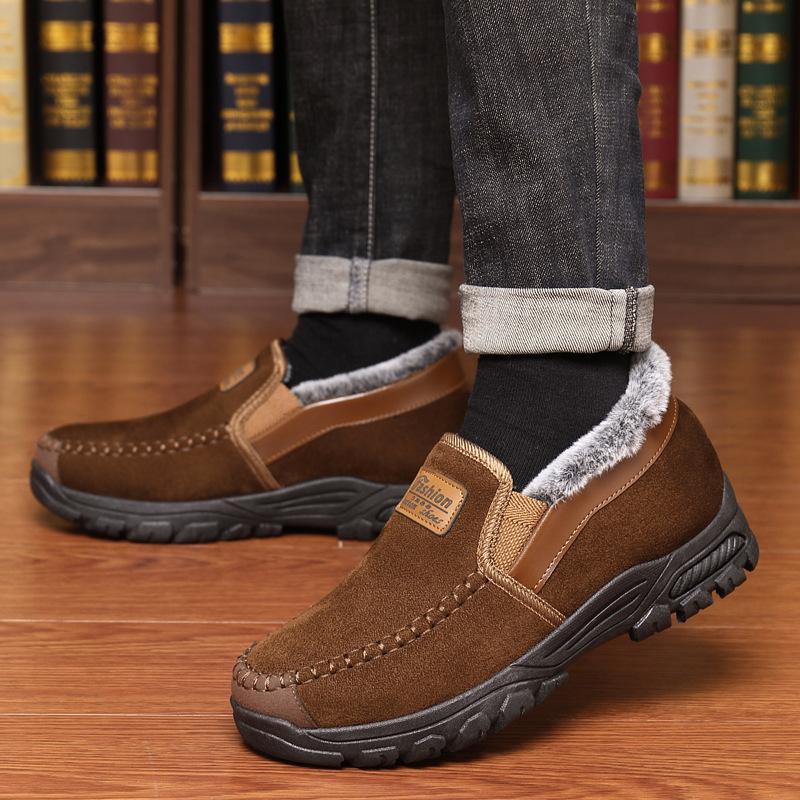 Winter Men Cotton Shoes Super Warm Plush Anti Slip Comfortable Outdoor Casual Men Shoes Wear Resistant Fashion Ankle Boots