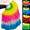 45cm Half Circle Silk Kids Children Bamboo Fans Hand Dye Adults Fan  Veil Pairs Yangko Dance Tools