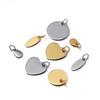 10 pièces 6-20mm Breloques en Acier Inoxydable Rondes Cœur Plaque d'Identification pour Chien Vides Pendentifs Avec Anneau Pour Colliers Personnalisés Fabrication de Bijoux DIY