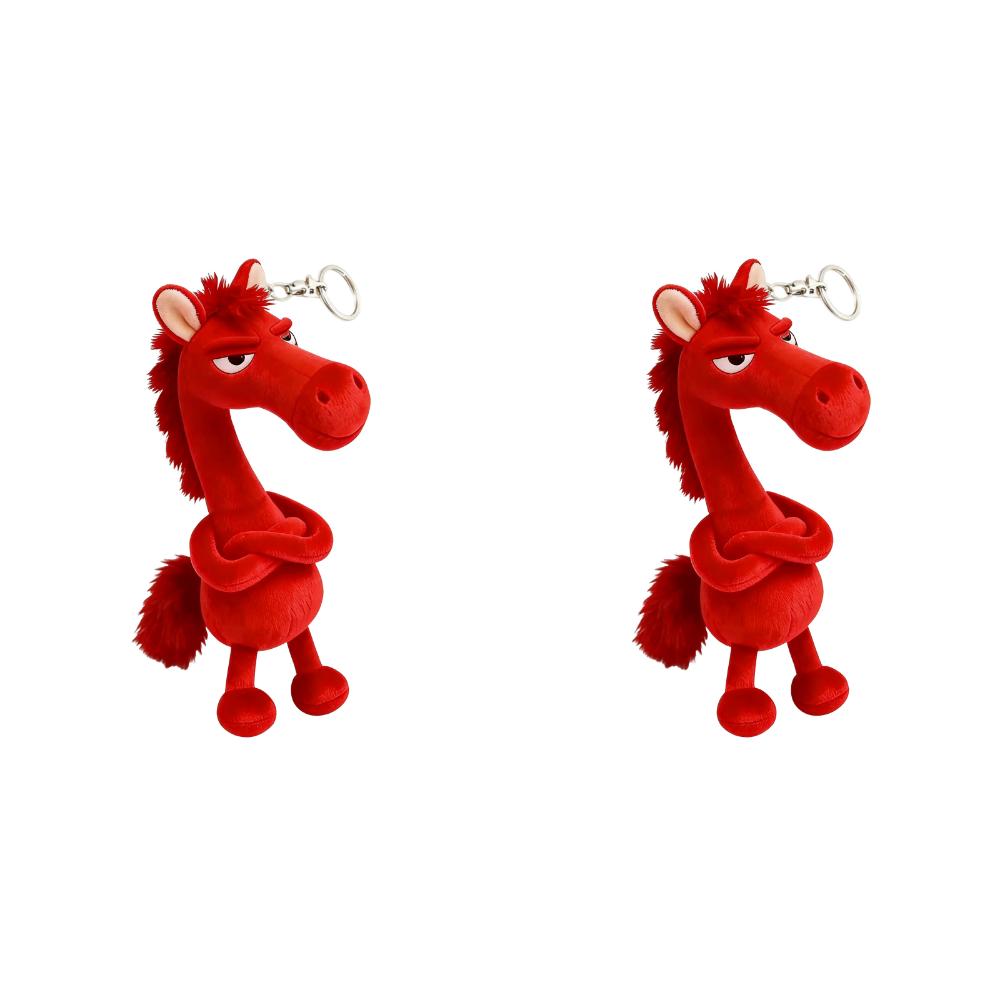 

2Pcs Lovely Arrogance Horses Keychain Mascot Horse Plush Multi-Purpose Cute Animal Key Ring Decor for Backpack Decorations Gifts 2Pcs 20cm красный