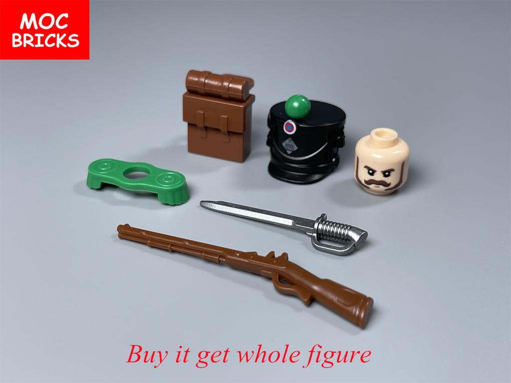 MOC Bricks Military Figures Napoleonic Wars Series Building Blocks Medieval French Dragoon British Soldiers Weapons Bricks Toys