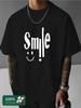 2026 Summer Bestselling Unisexs Pure Cotton Tshirt Casual Fashion Soft and Comfortable Breathable Simple Smile Pattern Print