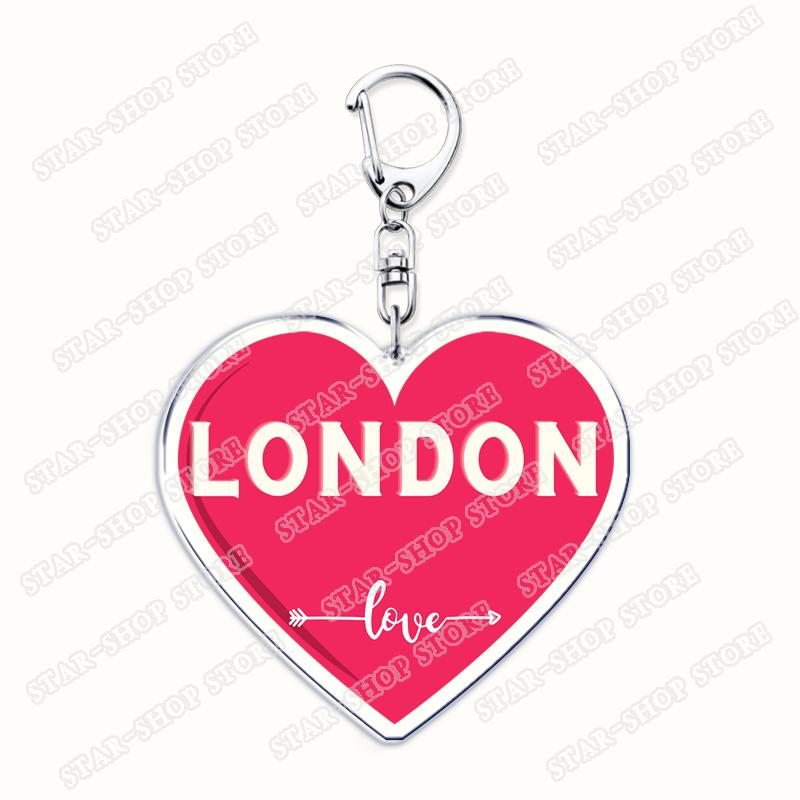 Amo Londra Regno Unito Portachiavi Accessori Borsa UK Inghilterra Britannico Big Ben Portachiavi Gioielli Fan Amici Regali