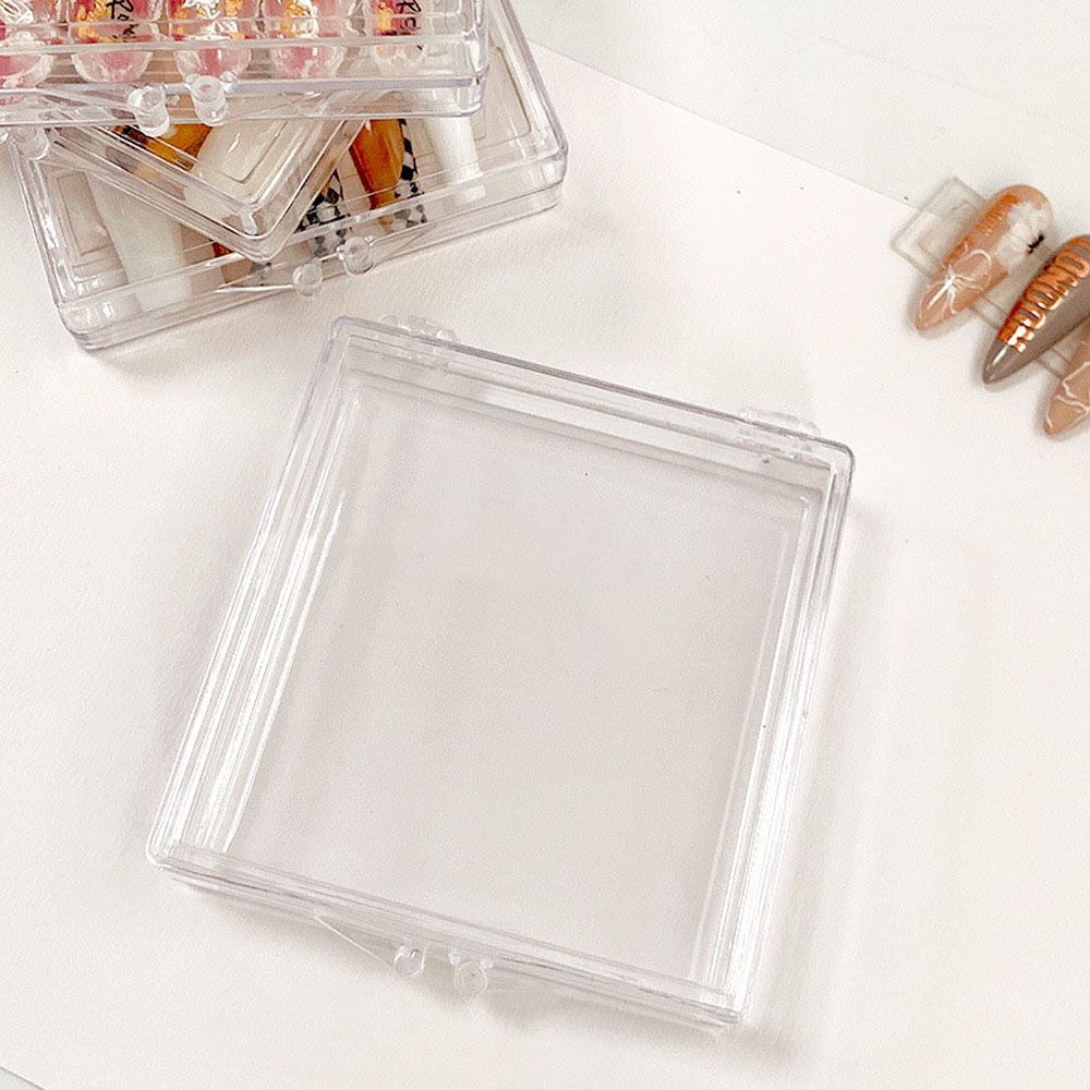 

Transparent Square Flip Box False Nail Organizer Nail Tips Display Container Nail Storage Box