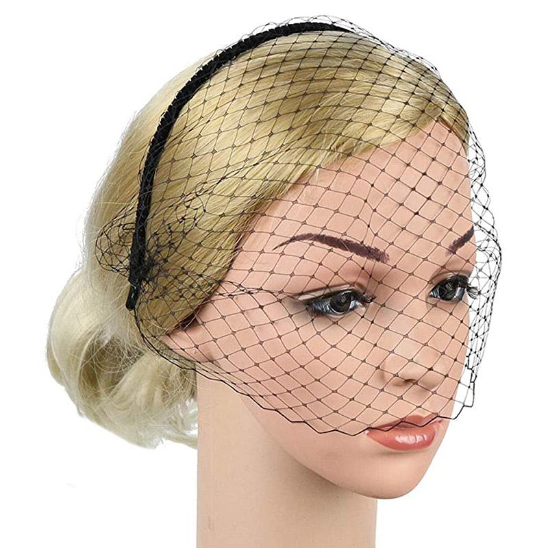 1PC Retro Veil Headband Bridal Headpiece Birdcage Fascinator Mesh Netted Headwear