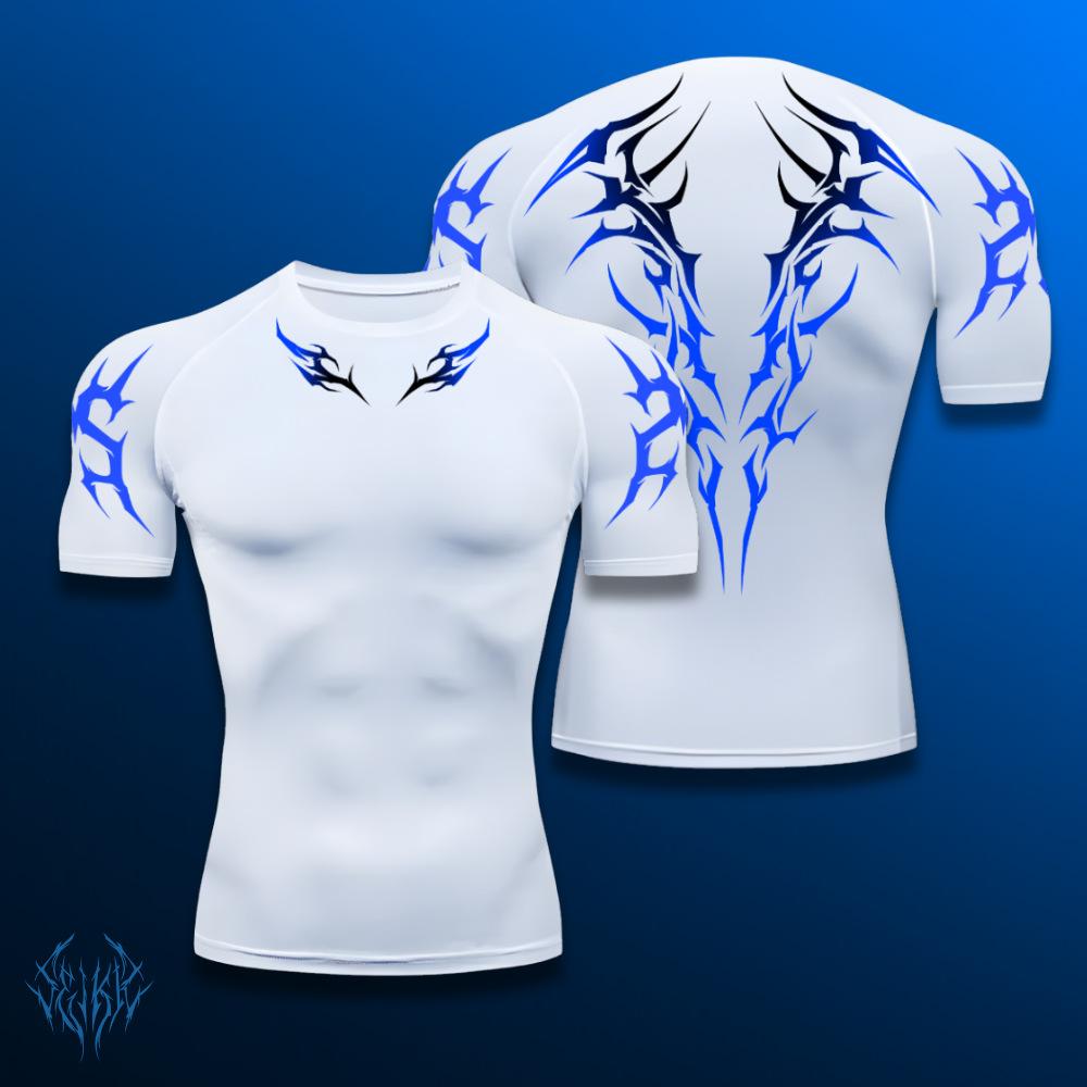 Ideal and stylish Fitness T-shirt met Korte Mouwen, Nauwsluitend, Buikcontrole, Trainen, Vormgevend, Ademend, Sneldrogend, Spier Training M