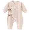 Guaichixiong Newborn Pure Cotton Tie-Front Long-Sleeve Romper