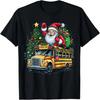 Jultomte Köra Skolbuss Chaufför Julgran Grafisk T-shirt