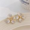 Pendientes de Moda Con Flor de Cuatro Hojas Retro con Goteo de Aceite Para Mujer