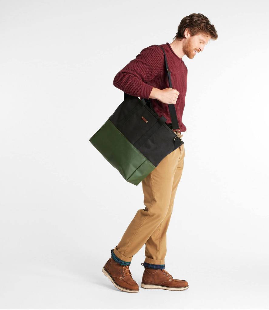 L.L.Bean Nor'easter Tote Bag, Regular, One Size Fits All, Dark BronzeCreamCanyon Khaki Multicolor, Product Number: 1000201049