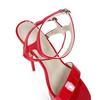 Sexy rote High Heels Plateausandalen für Damen, modische Doppelschnalle, offene Zehenpartie, Hochzeitsbankettschuhe, große Größe 45 46