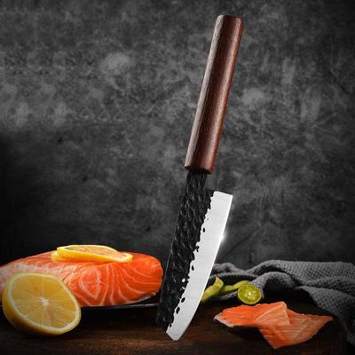 Forging Stainless Steel Chef Knife Wood Handle Cleaver Slicer Peeling Fruit Knife Sushi Fish Raw Cutter Kitchen Cooking Knives