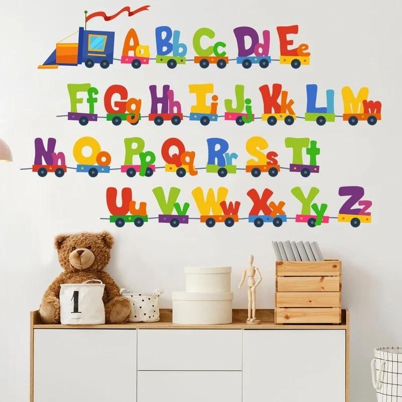 New Cartoon Home Decor Wall Sticker 26 Letters Alphabet Wall Stickers Kids Rooms Children Sticker Room Decor Household Accessory