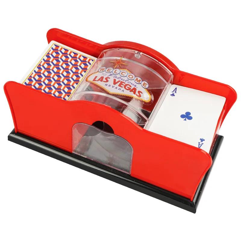 Poker Hand Shuffler 2 deck Rack Snadné a jednoduché ruční míchání pro kasino Rodinná dovolená Vánoční večírek Fair Zábava