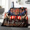Name Custom Firefighter Fire Rescue Print Flannel Blanket High Quality Warm Comfortable Cover for All Seasons Perfect for Gifts Home Decor