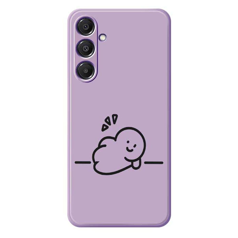

For Samsung Galaxy A16 5G/4G Case Stick Figure Pattern Printing Straight Edge TPU Phone Back Cover Purple