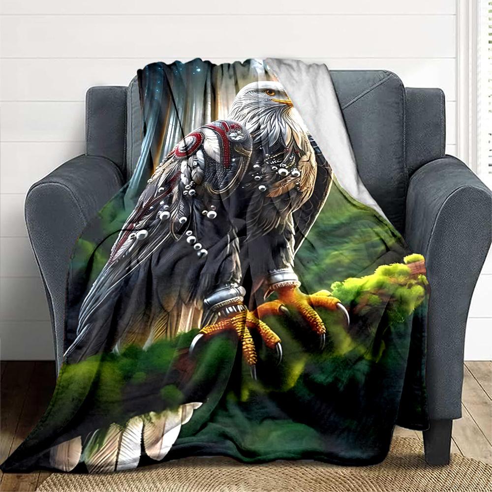 1pc Mechanical Eagle Blanket Lightweight Blanket Throw Blanket For Sofa, Bed, Travel, Camping, Livingroom, Office, Couch, Chair yy251010032 100x150cm