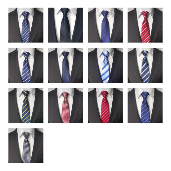 Men Tie with Zipper Design Multiple Patterns Colors Adjustable Length Tie Business Weddings Parties Formal Tie