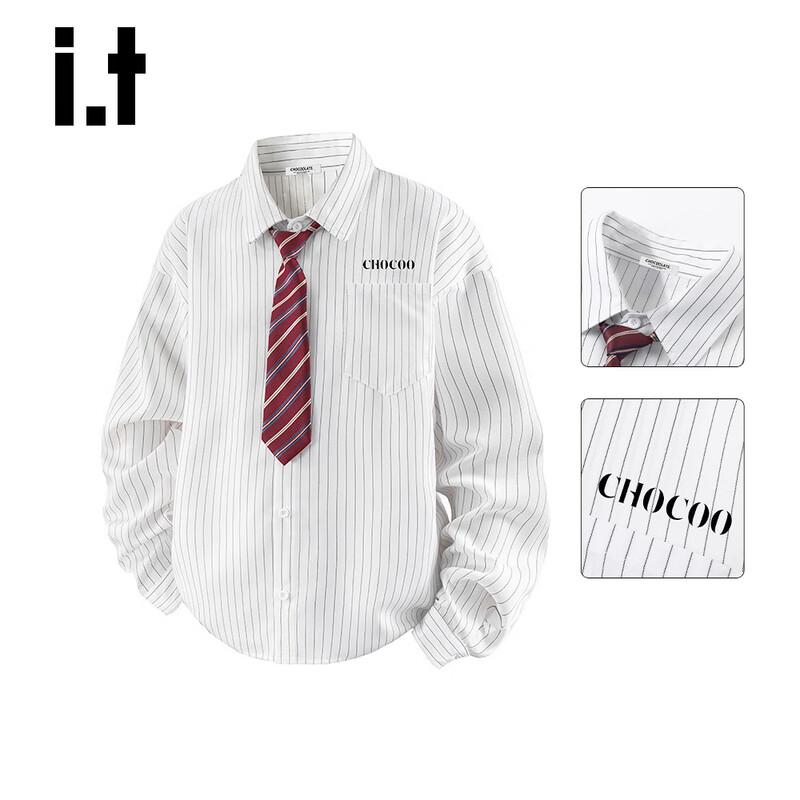 CHOCOOLATE Men s Striped Long Sleeve Lapel Shirt S