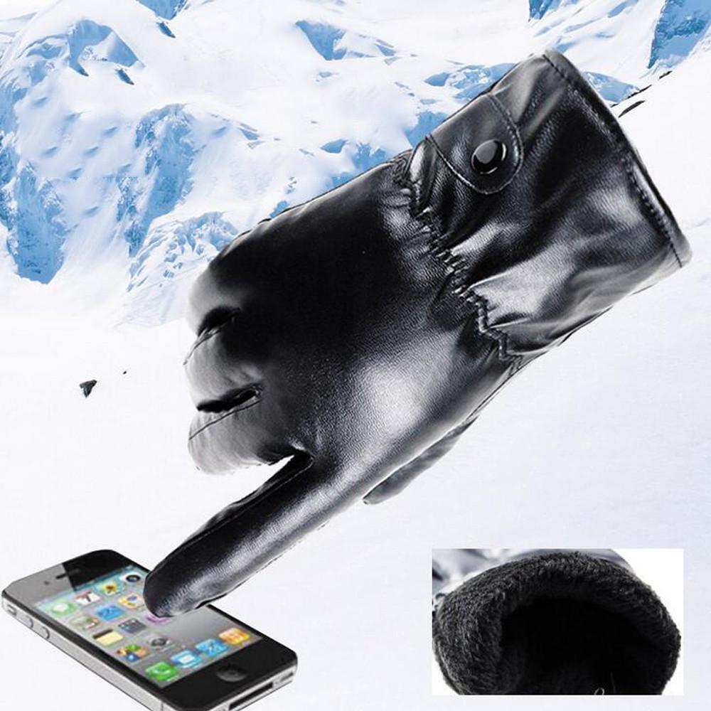 Mens Luxurious Leather Winter Super Driving Warm Cashmere Gloves Cashmere