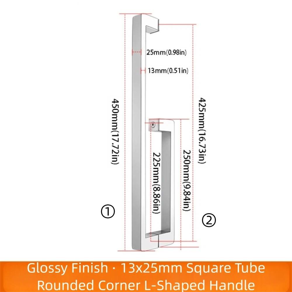 304 Stainless Steel Shower Room Handle Thickened Design Bright Black Finish Glass Door Handle Copper Core High-End Atmosphere
