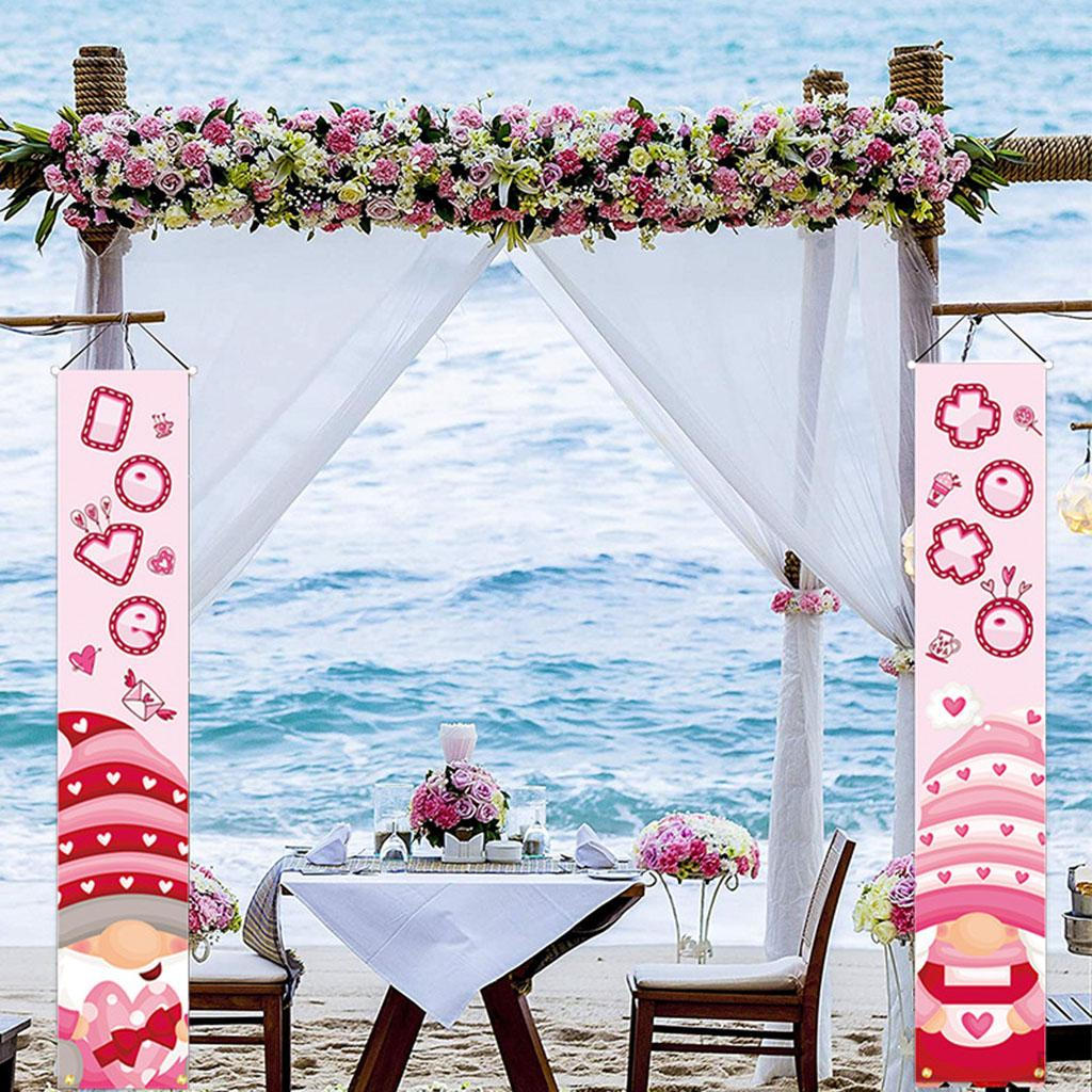 Garden Flag Decor Printed Romantic Holiday Banner Anniversary Valentines Day Party