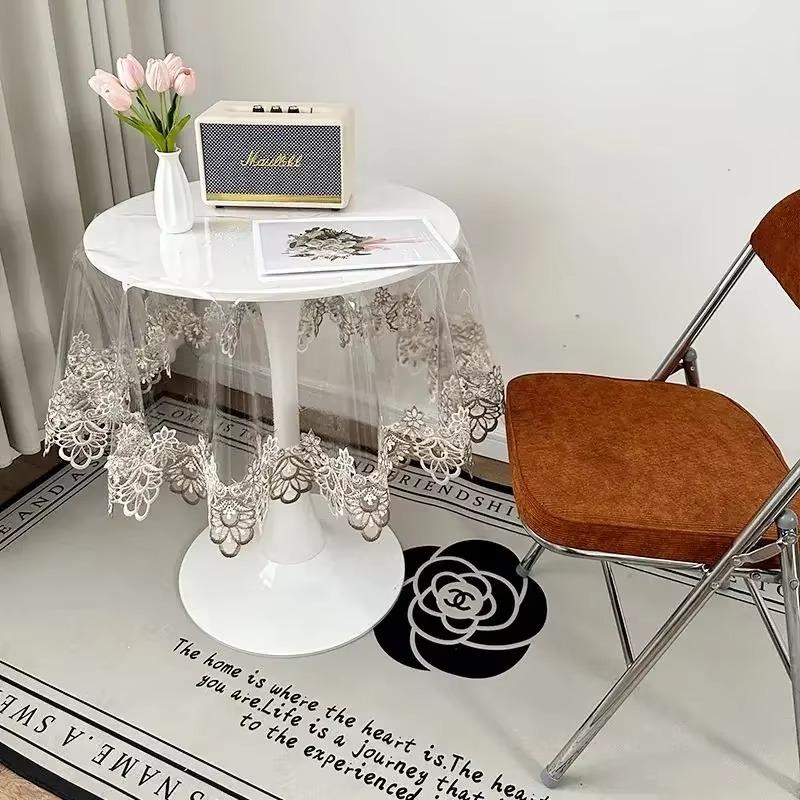 Tablecloth with A High-end Feeling Round Transparent PVC Waterproof Cloth Dust Resistant Coffee Table Pad