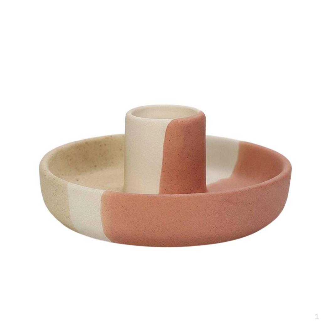 Ceramic Candle Plate Heat Resistant MultiFunctional Round Holder for Hotel