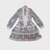 Autumn 2023 Embroidered U-Neck Lace Lantern Sleeve Dress for Women