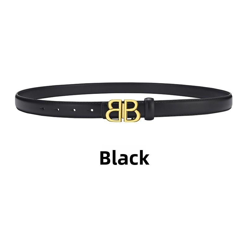 Elegant True Leather Waist Belt With Alloy Flat Buckle For Office And Daily Use