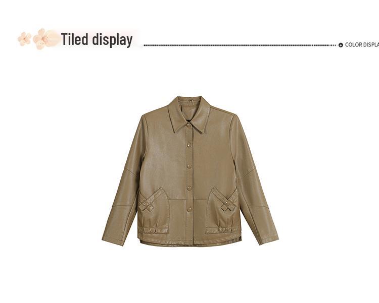 New Spring PU Leather Jacket - Short Style Plus Size Cardigan for Women, Perfect for Middle-Aged Ladies' Fashion In Spring and Autumn