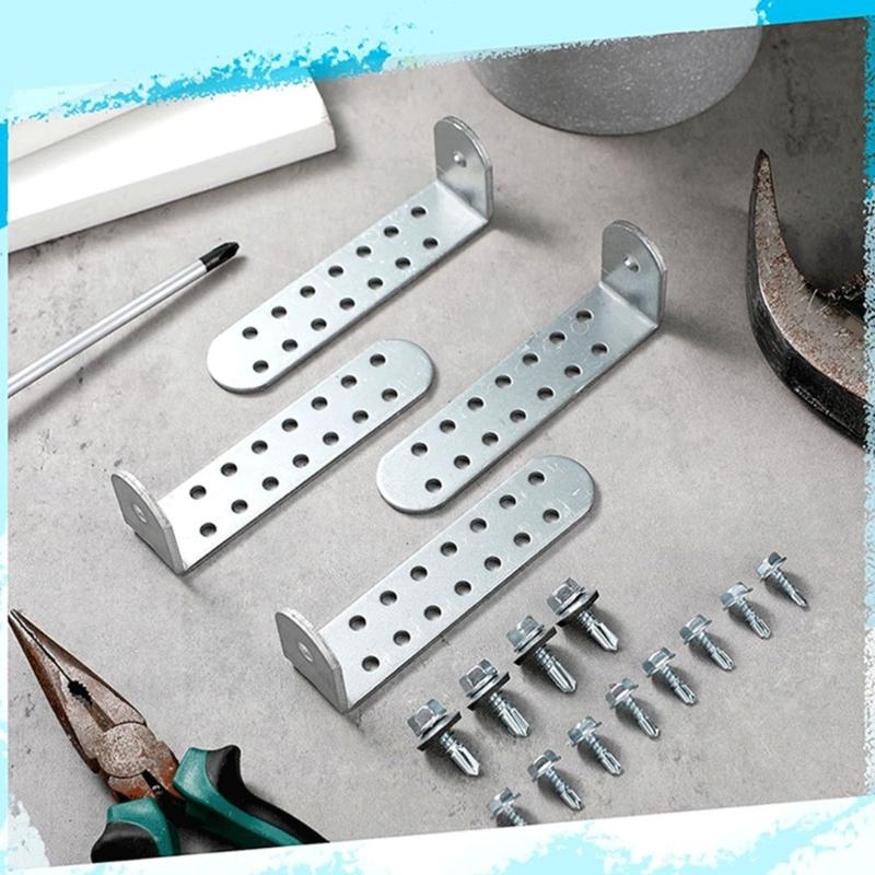 4pcs Zincs Alloys Brackets Corrosions Resistant Brackets with Prestoring Drilled Holes for Secure Installation