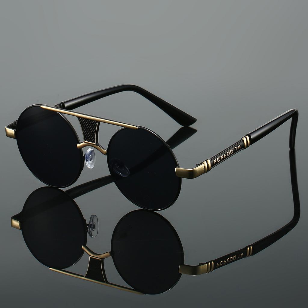 Vintage Round Sunglasses Men Retro Fashion Double Bridge Casual Shades Women Trendy Luxury Brand Design Decor Sun Glasses