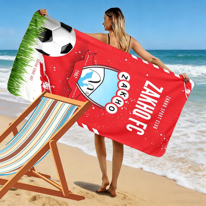 Zakho Sport Club Logo Print Beach Towel, Large Soft Quick Dry Towel for Beach Camping Swimming