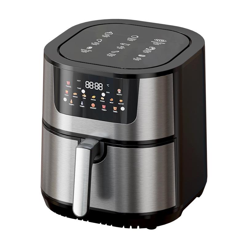 2025 Touch Control Stainless Steel Air Fryer with Large Capacity and Visible Cooking Chamber